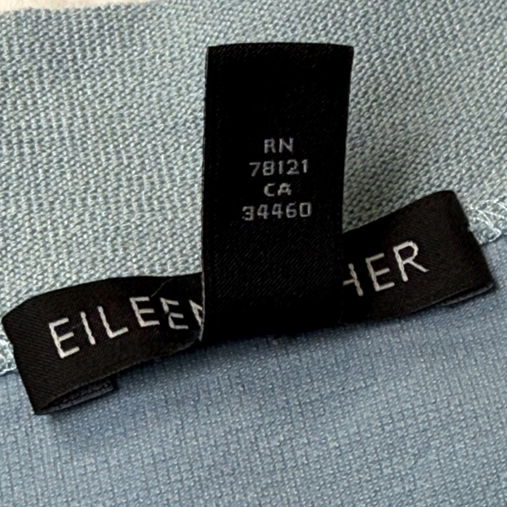 Eileen Fisher Washable Stretch Crepe Shift Dress L Boat Neck Viscose 3/4 Sleeves - Picture 9 of 10